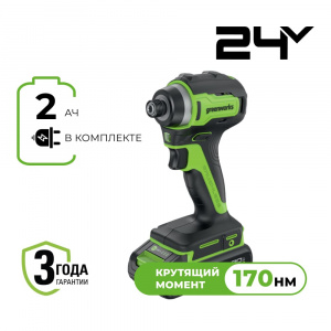 Изображение ID3170 Винтоверт ударный Greenworks  3804907CUA