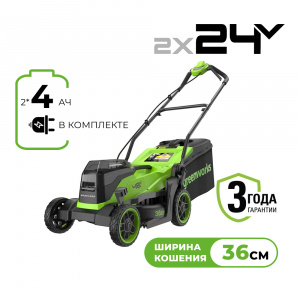Изображение GD24X2LM361 Газонокосилка Greenworks 2520707UD