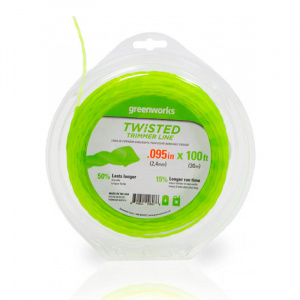 Изображение Витая леска для триммера Greenworks, 2,4мм, 2950207
