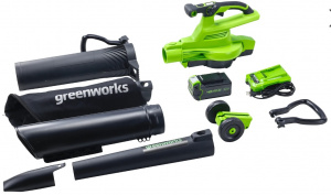 Изображение Садовый пылесос и воздуходув Greenworks GD40BVK4 (24227UB)