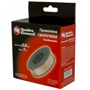 Изображение Проволока сварочная Quattro elementi 790-397 (омедненная, 0,8мм,1кг)