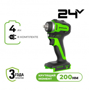 Изображение G24IW200 Гайковерт ударный Greenworks 3803607CUB